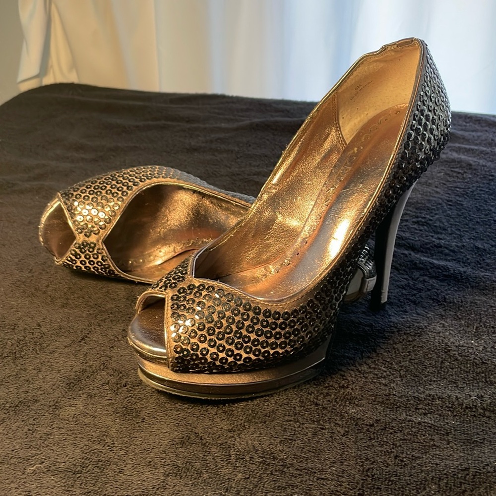 Sequin Gunmetal Stilletto